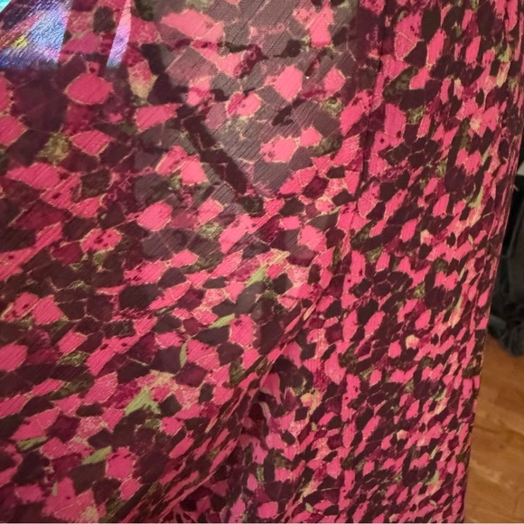 Coldwater‎ Creek Pink Chiffon Ruffle Blouse Long Sleeve Button Down Womens XL - Picture 5 of 7